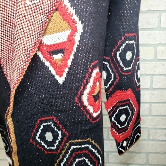 MAXSPORT Aztec Boho Mid Length Knitted Sweater Cardigan Size M - Picture 8 of 12